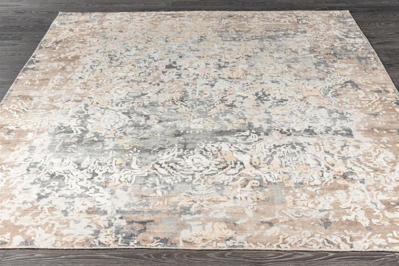 Индийский ковер из арт-шёлка Carpet «SOMERSET» FL-35-GOLD-GREY 200 x 300 см фото 2