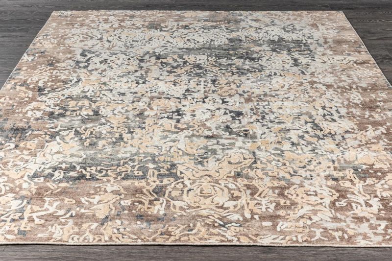 Индийский ковер из арт-шёлка Carpet «SOMERSET» FL-35-GOLD-GREY 200 x 300 см фото 3