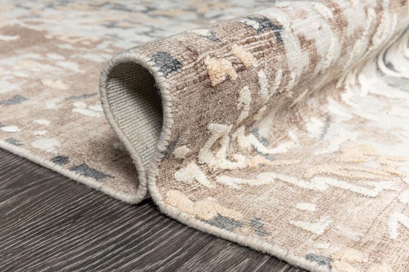 Индийский ковер из арт-шёлка Carpet «SOMERSET» FL-35-GOLD-GREY 200 x 300 см фото 7