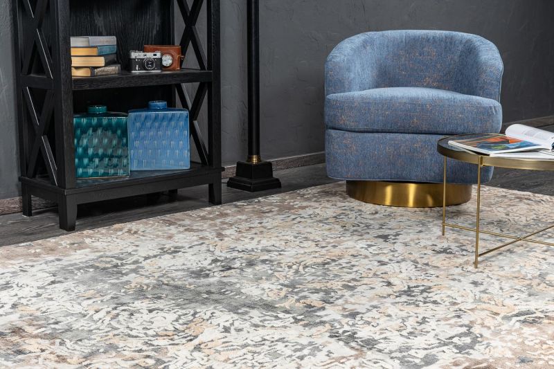 Индийский ковер из арт-шёлка Carpet «SOMERSET» FL-35-GOLD-GREY 200 x 300 см фото 8