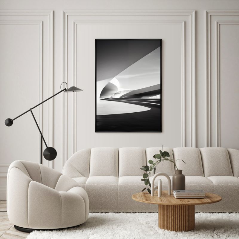 Репродукция картины ArtNoMore на холсте Architecture, curves of large arches, No 2, 2024г. фото 3