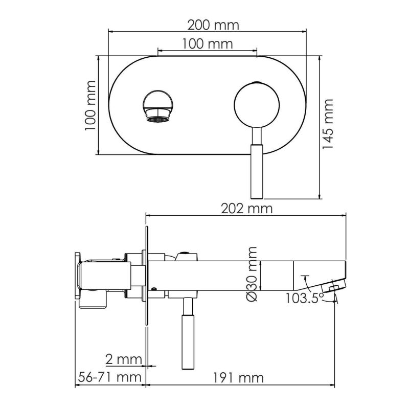 Встраиваемый смеситель для раковины WasserKRAFT Gollach 3330 фото 3