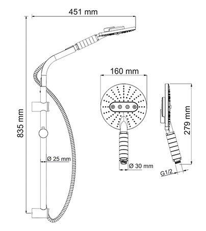 Душевой комплект WasserKRAFT A044