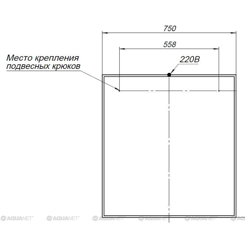 Зеркало Aquanet Nova Lite 75 дуб рошелье LED 00242258