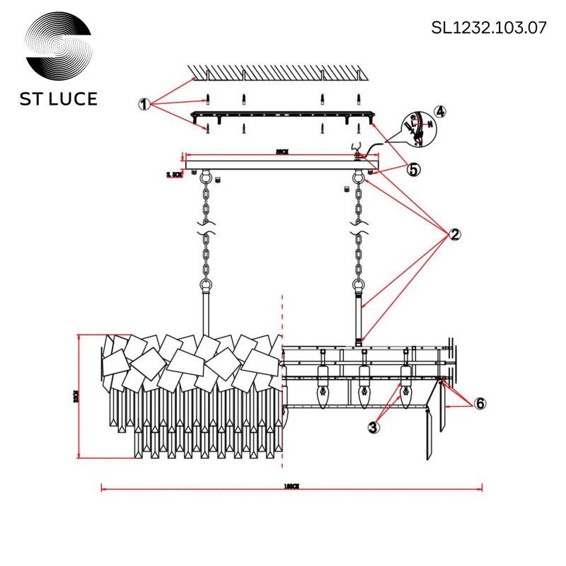 Подвесная люстра ST Luce CASERTA SL1232.103.07