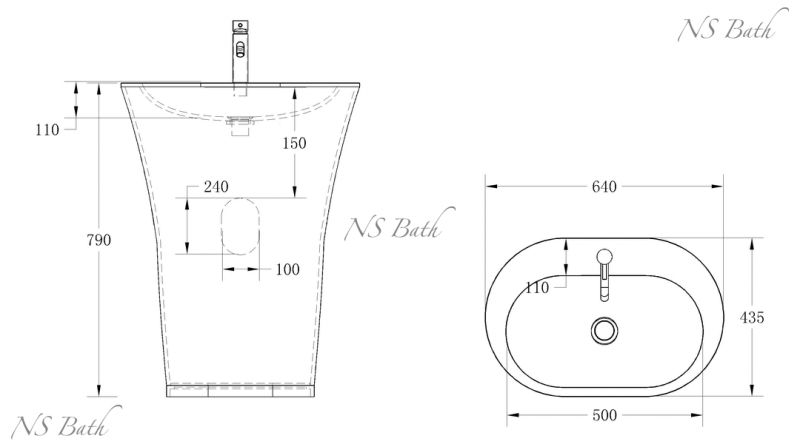 Раковина напольная NSBath NSF-63420M матовая