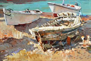 Картина "Египетские лодки" Петр Тютрин