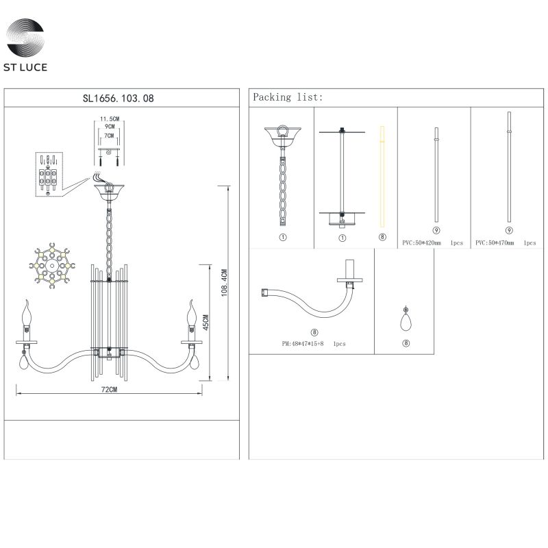 Люстра подвесная ST Luce EPICA SL1656.103.08