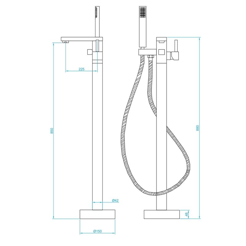 Смеситель напольный RGW Shower Panels SP-350B