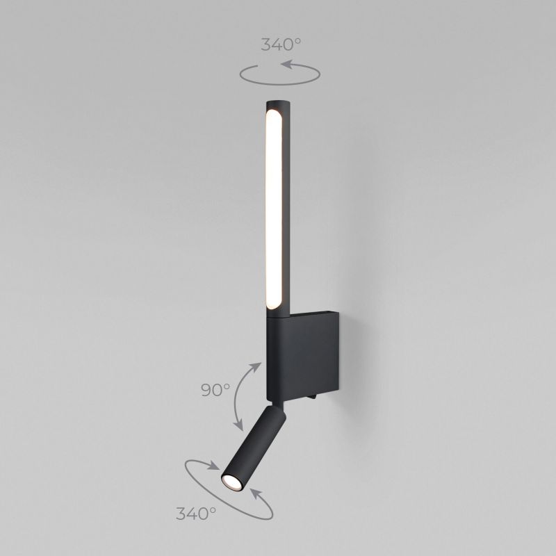 Настенный светодиодный светильник Elektrostandard Sarca LED 40111/LED черный фото 2