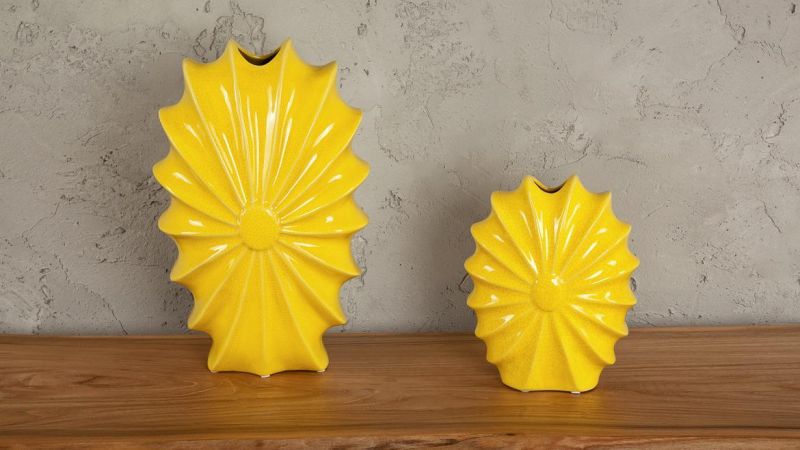 Ваза декоративная Decor-of-today Желтая хризантема BD-1503474 фото 2