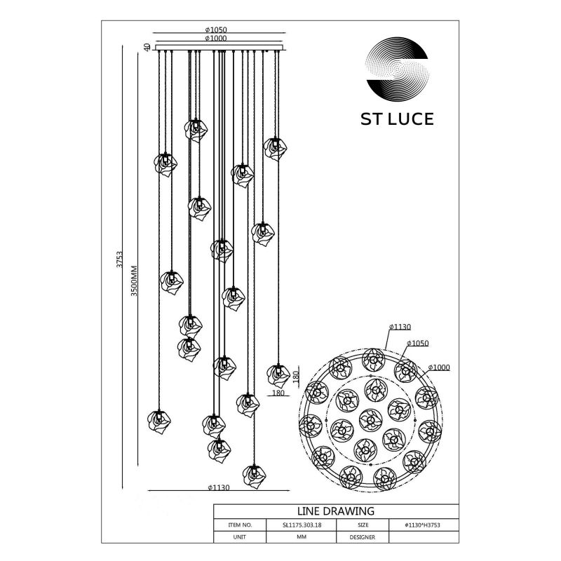 Светильник подвесной ST Luce Portici SL1175.303.18