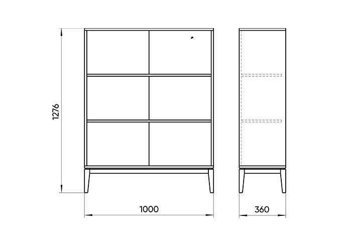 Стеллаж Ellipsefurniture Fjord размер М (белый) FJ010101110101