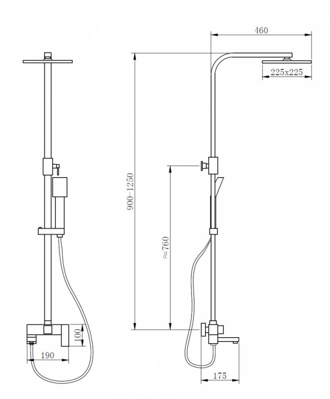 Душевая стойка Abber Daheim AF8216G, матовое золото