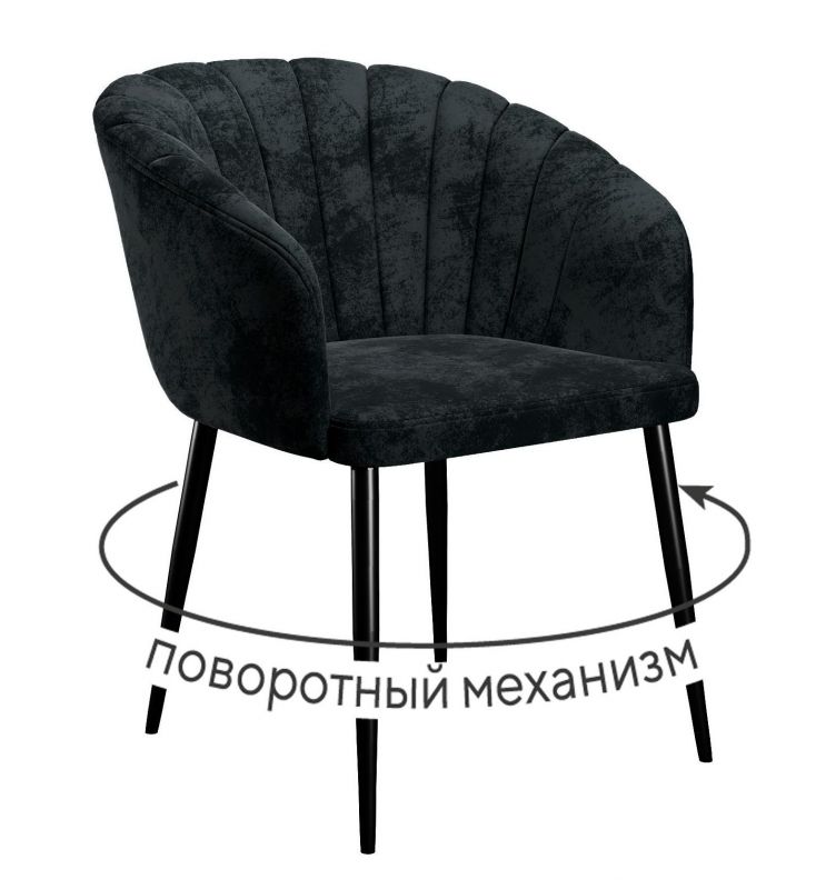Стул DikLine 442 поворотный, M18 черный, ножки черные Фабрика Мебели ДИК BD-3012685 фото 1