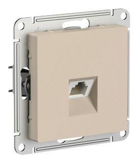 Розетка компьютерная RJ45 Systeme Electric ATLASDESIGN, скрытый монтаж, песочный, BD-3020734