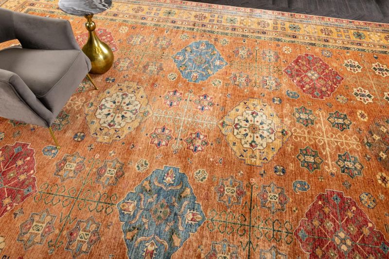 Пакистанский ковер из шерсти Carpet «KAZAK ROYAL» 222560-GLD-GLD 405 x 519 см