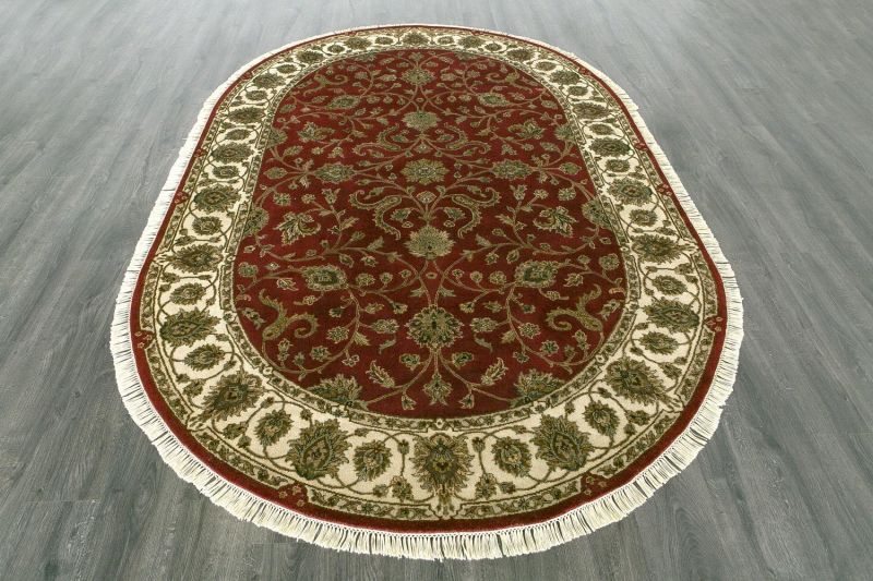 Индийский ковер из шерсти и шёлка Carpet «PLATINUM» AK1511-DRED-IVR(Oval) 304 x 398 см