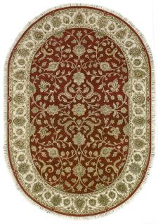 Индийский ковер из шерсти и шёлка Carpet «PLATINUM» AK1511-DRED-IVR(Oval) 304 x 398 см