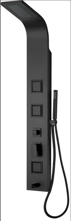 Душевая панель BeWash BV1TMSP7801, черная матовая, с г/м фото 1