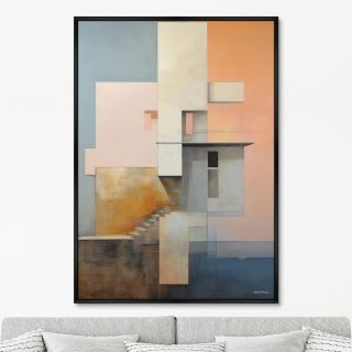 Репродукция картины ArtNoMore на холсте Buildings, early morning, No 2, 2024г.