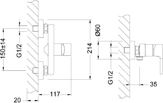 Смеситель для душа Lemark LM0603C фото 2