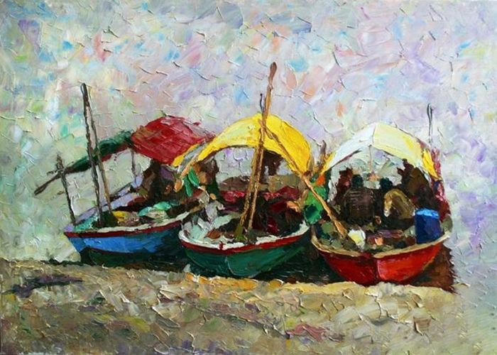 Картина "Гоа. Лодки" Михаил Рудник