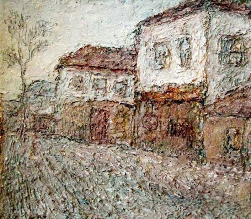 Картина "Городок" 40x35 Желнов Николай