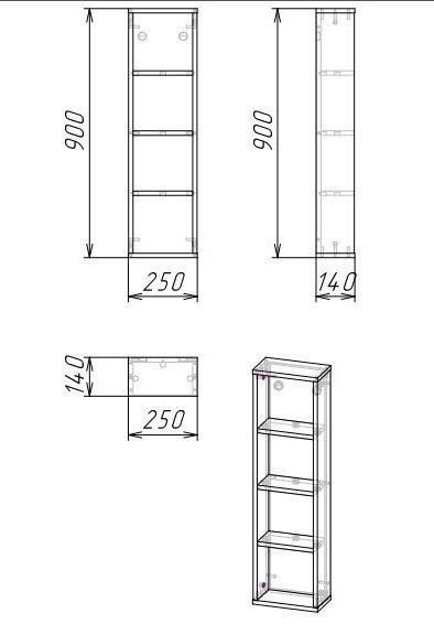 Полка подвесная Grossman "БРУНО-25 см" 402501 90х25 см., веллингтон фото 4