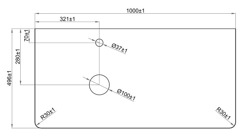 Столешница Misty Роял MA01-100 100 см, серая