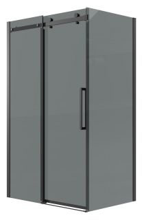 Душевой уголок Grossman Classic 120.K33.04.1110.21.10, 110х100 см, профиль черный матовый, стекло тонированное