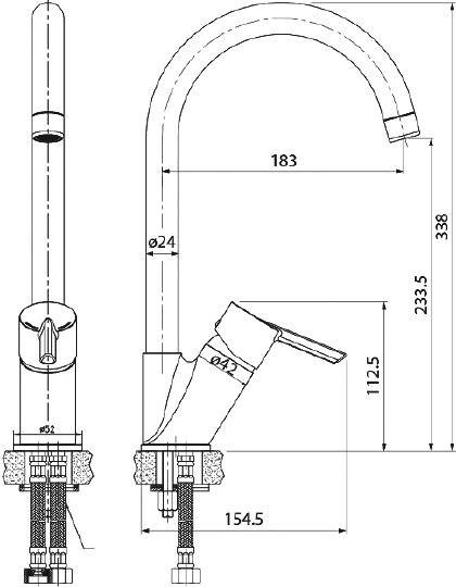 Смеситель кухонный Iddis Kitchen Line K11SB0JI05