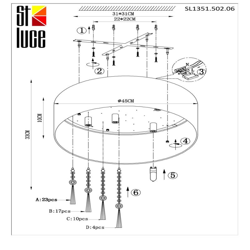 Светильник потолочный ST Luce MIRIA SL1351.502.06