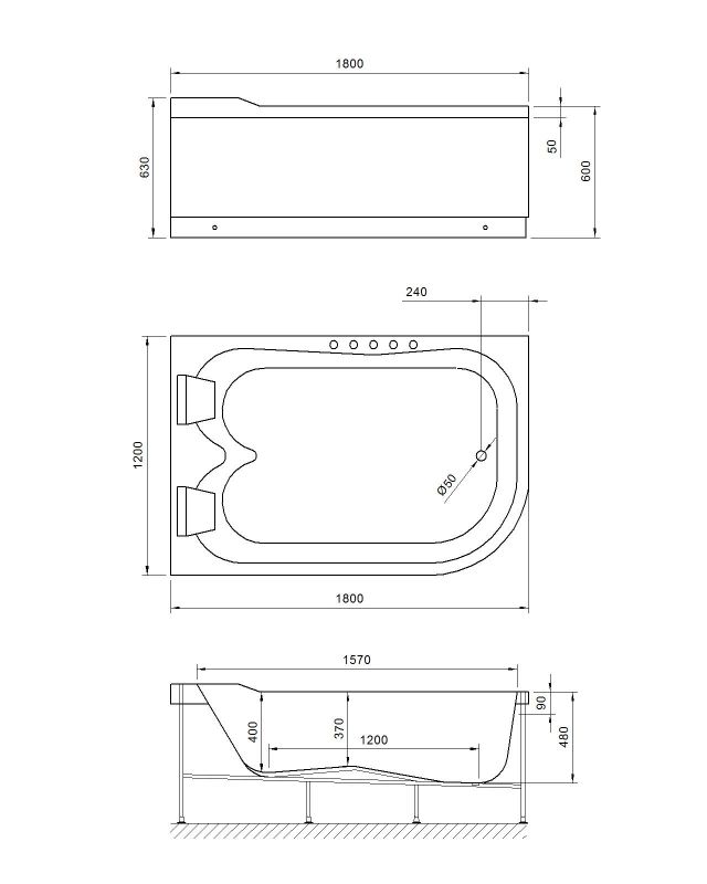 Акриловая ванна Royal Bath Norway Comfort RB331100CM-L 180x120