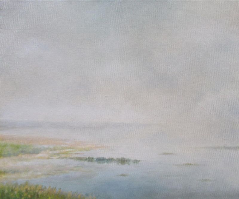 Картина "Туманное озеро 2" Владимир Абаимов