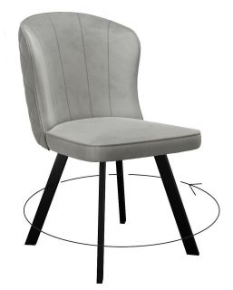 Стул DikLine 219 поворотный, B22 GREY, ножки черные Фабрика Мебели ДИК BD-2396676