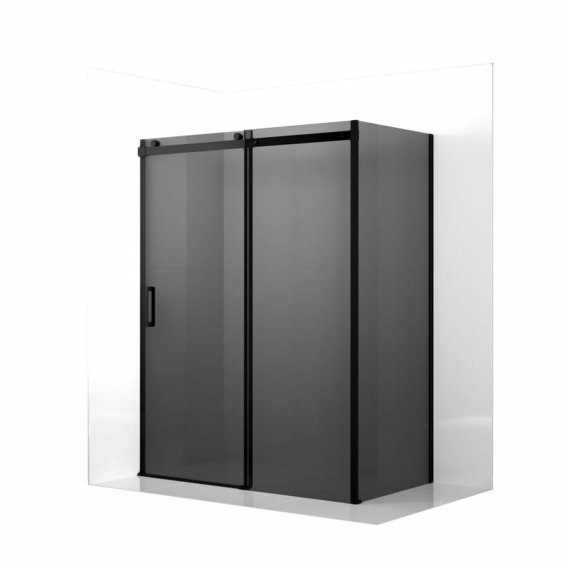 Душевой уголок Ambassador Benefit 19022204HBB-80HBB 150x200 см, профиль черный, стекло тонированное фото 1