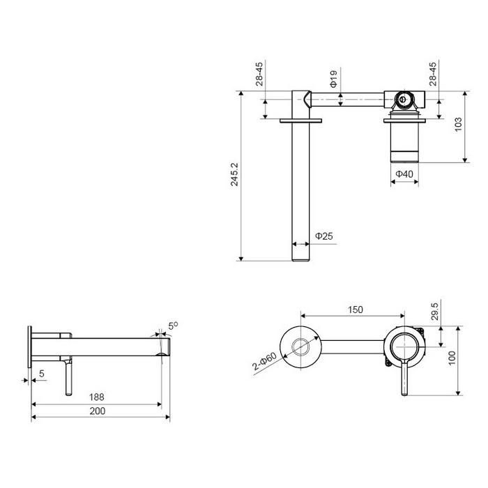 Смеситель для раковины Excellent Pi AREX.1214CR