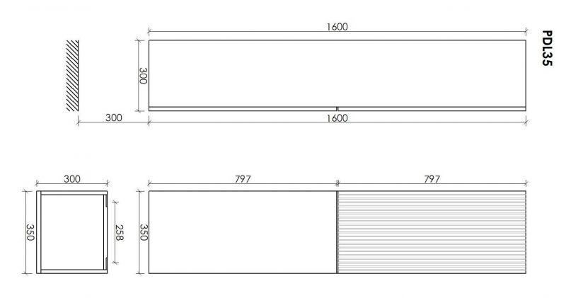 Пенал подвесной Sancos Delta PDL35W дуб светлый белый