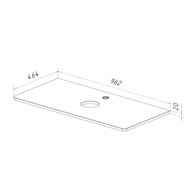 Столешница из стекла под раковину Lemark OLIVIA LM08OL100S, 100 см, белая