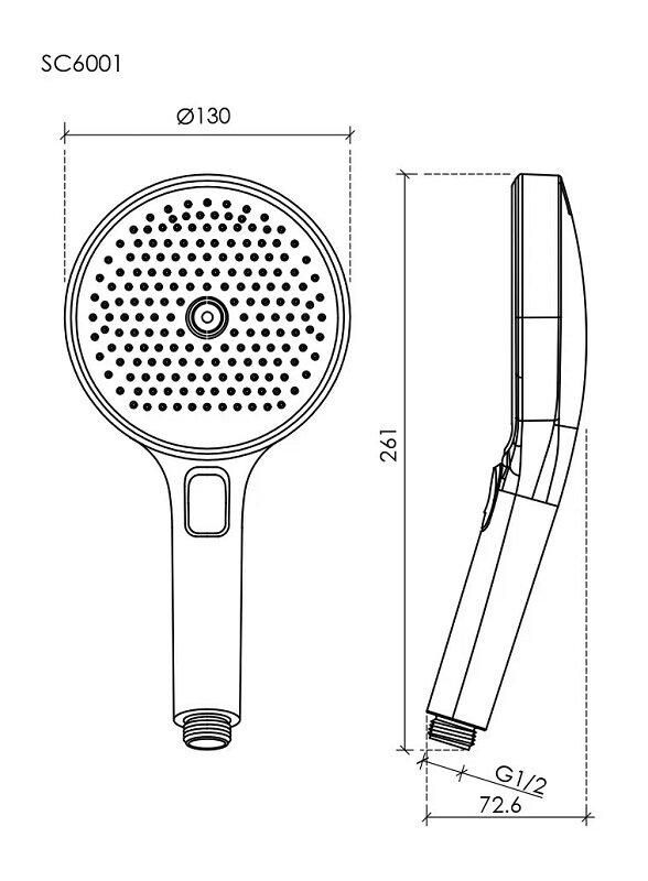 Душевая лейка SANCOS Nok round SC6001MB черный матовый фото 5