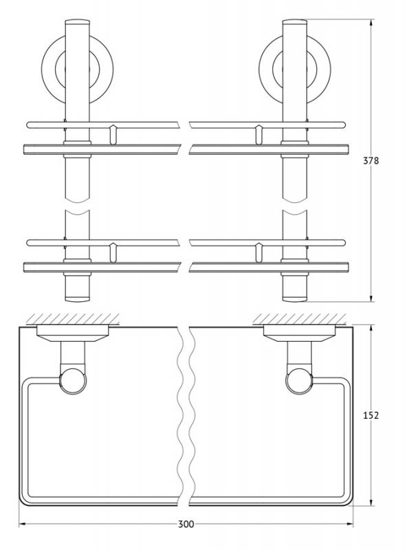 Полка 2-х ярусная 30 cm FBS Standard STA 062