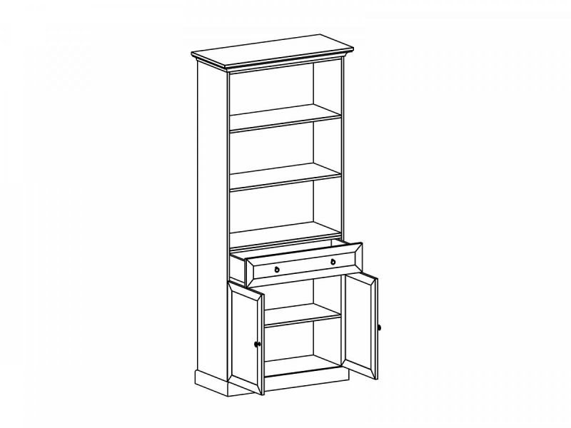 Стеллаж Caprio с ящиком и дверями ОГОГО Обстановочка белый BD-1744978