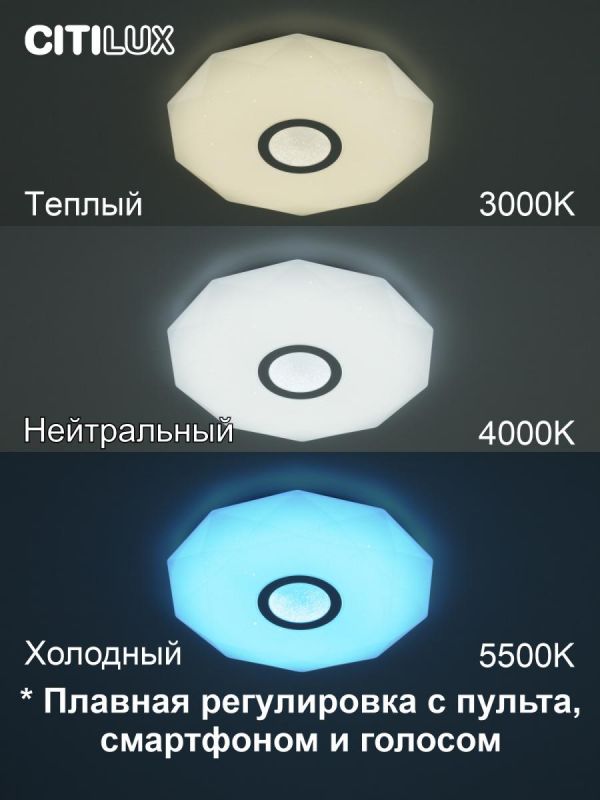 Люстра потолочная Citilux Диамант Смарт CL713A30G фото 2