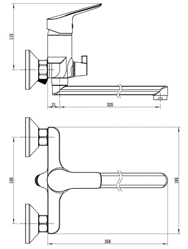 Смеситель для ванны VODA Spring SG31