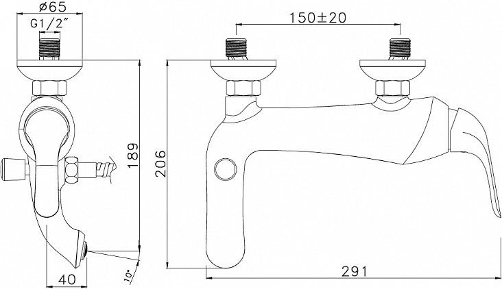 Смеситель для ванны Lemark Swan LM5402BG