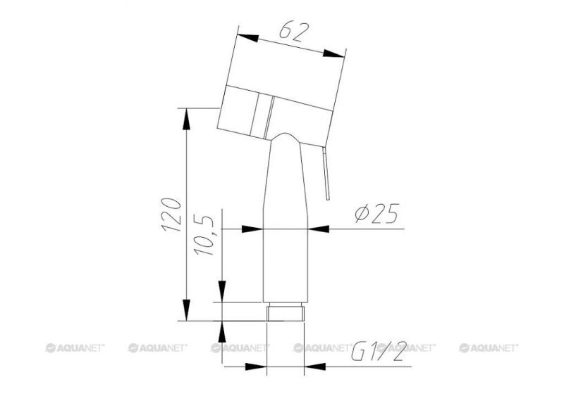 Гигиенический душ Aquanet Steel AF210-83S 00225491 сатин