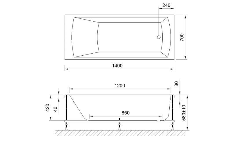 Акриловая ванна Royal Bath VIENNA RB953200 140x70