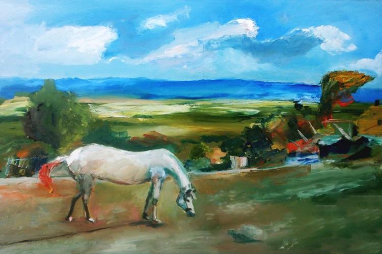 Картина "белая лошадь" Питаев Валерий