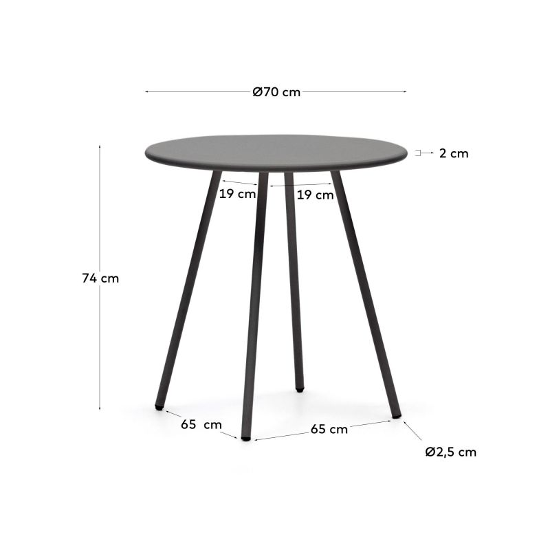 Круглый уличный стол из стали с серой отделкой Montjoi  La Forma (ex Julia Grup) BD-2607713